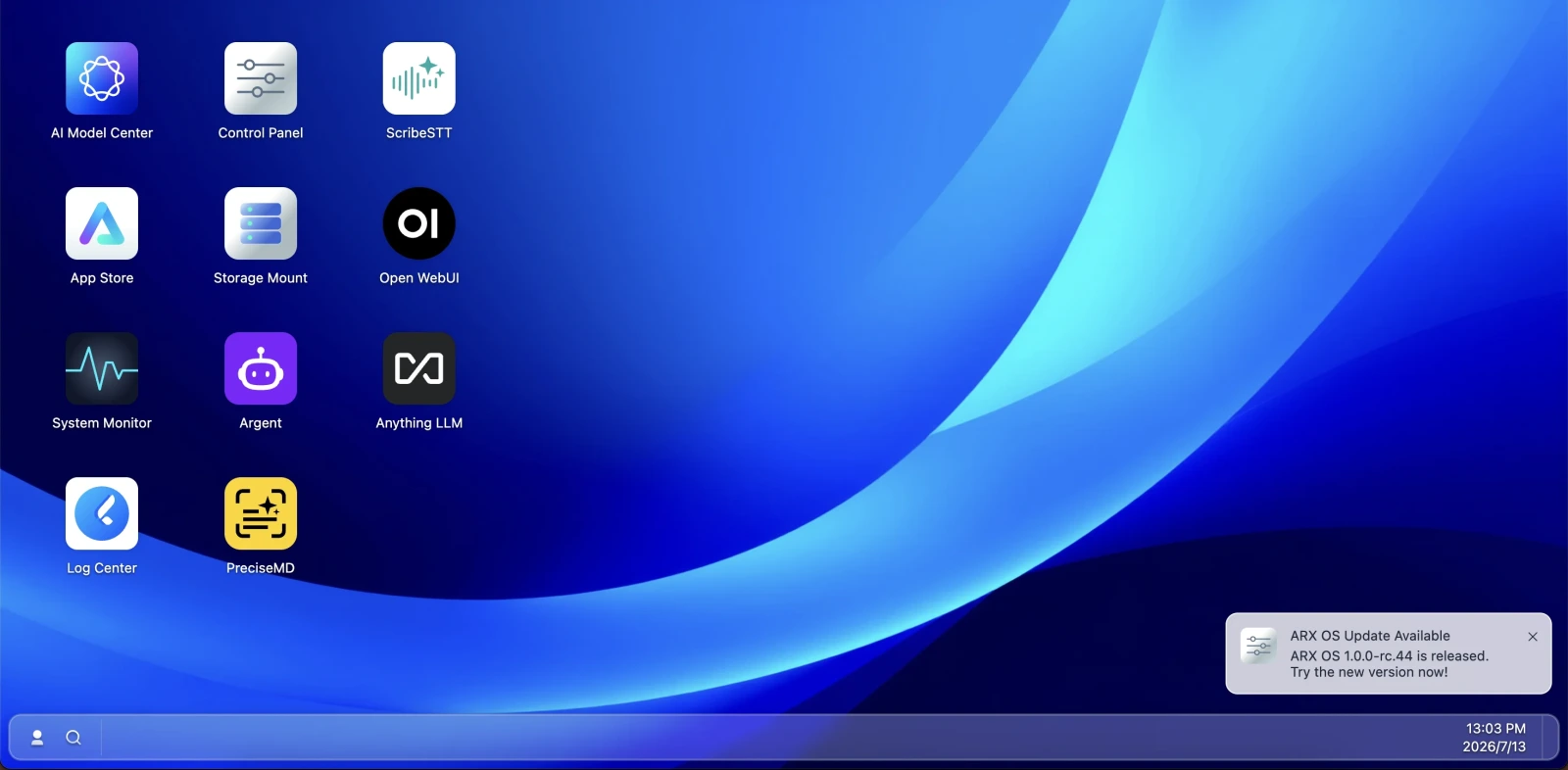 ARX OS desktop